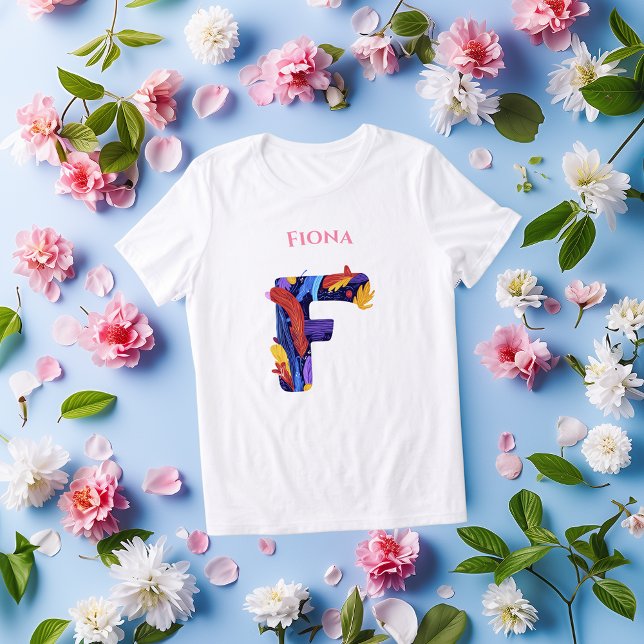 Camiseta Triblenda Monograma creativo - Letra F | Vibrante Cumpleaños (Subido por el creador)