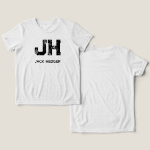 CAMISETA TRIBLENDA MONOGRAMA DE DOS LETRAS NEGRO MINIMALISTA NOMBRE B