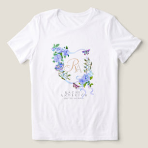 Camiseta Triblenda Monograma de Moda de cinta Rosa azul