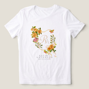 Camiseta Triblenda Monograma de Moda de cinta Rosa dorada
