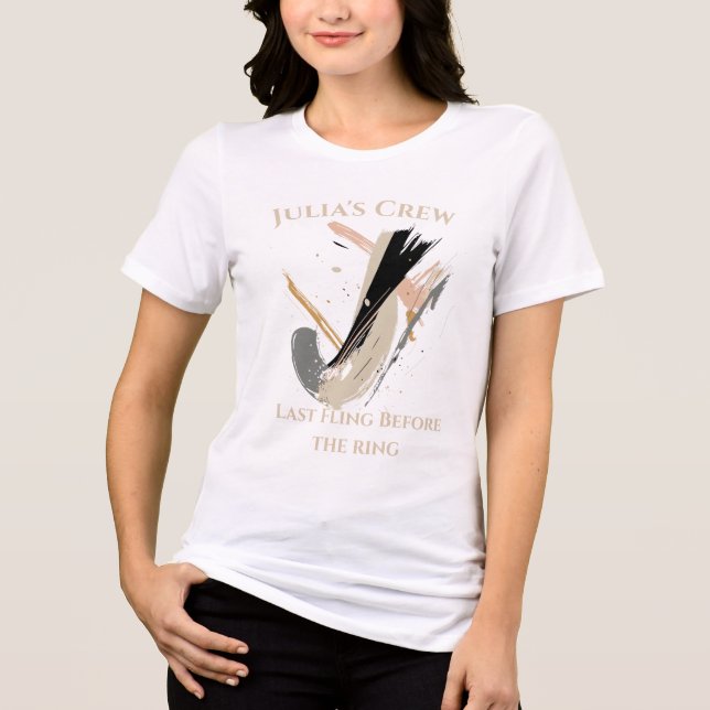 Camiseta Triblenda Monograma Elegante - Letra J | Despedida de Solter (Anverso)