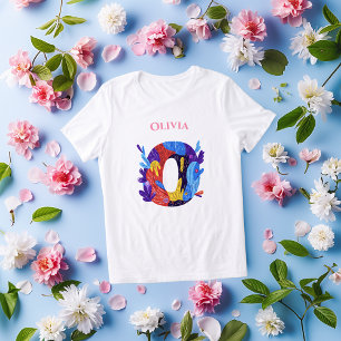 Camiseta Triblenda Monograma - Letra O Regalo Artístico de Cumpleaños