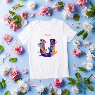 Camiseta Triblenda Monograma - Letra U Regalo de Cumpleaños Artístico