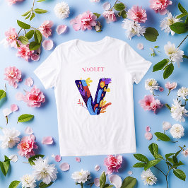 Camiseta Triblenda Monograma - Letra V Negrita Regalo de cumpleaños c