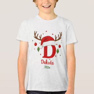 Camiseta Triblenda Monograma personalizado de Navidad Sombrero de San