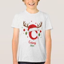 Camiseta Triblenda Monograma personalizado de Navidad Sombrero de San
