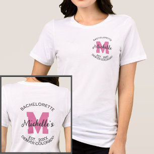 Camiseta Triblenda Monograma rosa Novia moderna de soltera