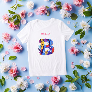 Camiseta Triblenda Monograma Vibrante - Letra B Cumpleaños Artístic