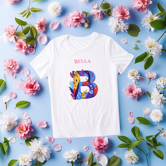 Camiseta Triblenda Monograma vibrante - Letra B | Cumpleaños artístic (Subido por el creador)