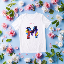 Camiseta Triblenda Monograma vibrante - Letra M Regalo artístico de c