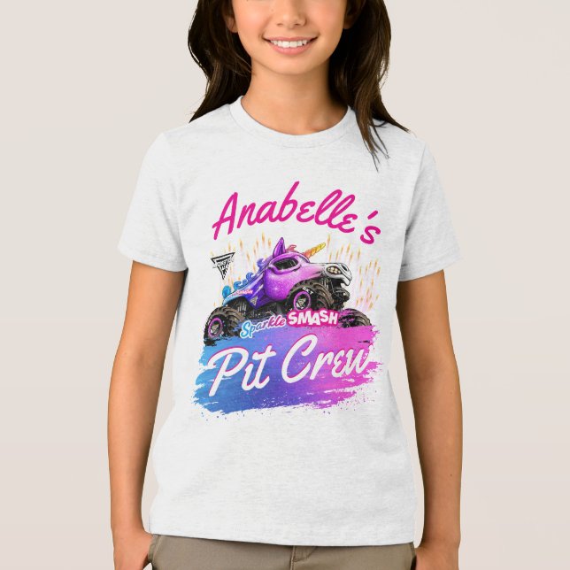 Camiseta Triblenda Monster Jam - Sparkle Smash Pit Crew (Anverso)
