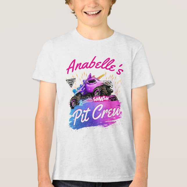 Camiseta Triblenda Monster Jam - Sparkle Smash Pit Crew (Anverso)