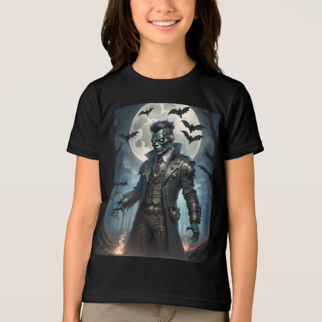 Camiseta Triblenda Monstruo de Frankenstein Steampunk de Halloween (Anverso)