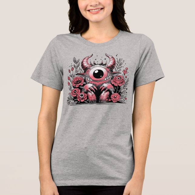 Camiseta Triblenda Monstruo de la flor de primavera (Anverso)