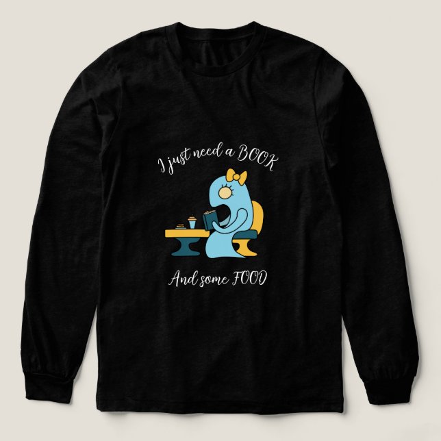 Camiseta Triblenda Monstruo de lectura de libros en una cafetería (Diseño traserp)