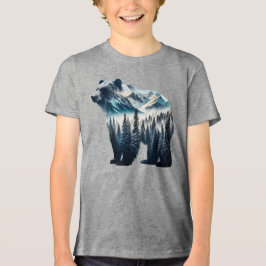 Camiseta Triblenda Montañas y bosques de oso pardo