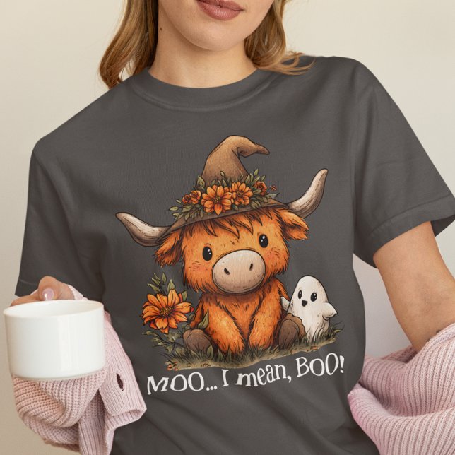 Camiseta Triblenda Moo I Mean Boo Highland Cow Halloween Ghost (Subido por el creador)