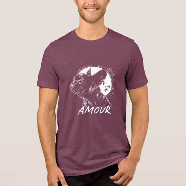 Camiseta Triblenda Moon Dog Amour Shirt - Romantic French Gothic Pet  (Anverso)
