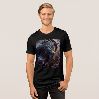Camiseta Triblenda Moonlit Blue Dragon in Sakura Grove