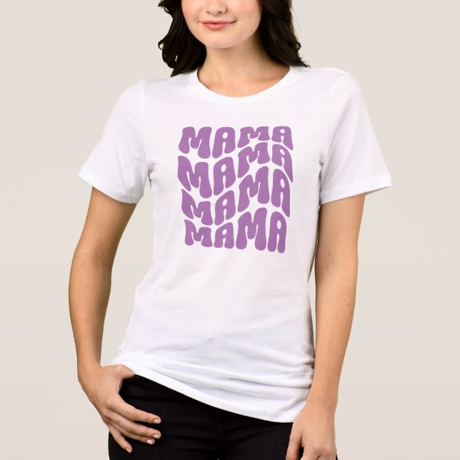 Camiseta Triblenda Morado retro Groovy dulce mamá Día de la Madre (Anverso)