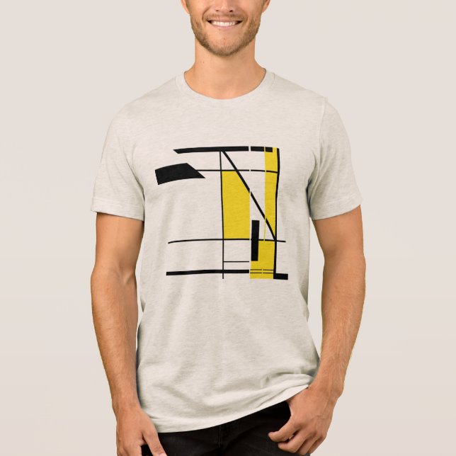 Camiseta Triblenda Mosaico geométrico de arte contemporáneo amarillo  (Anverso)