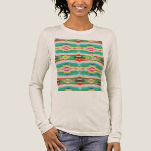 Camiseta Triblenda Mosaicos de agua Southwest Rojo Verde Amarillo