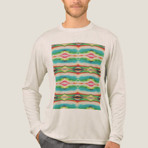 Camiseta Triblenda Mosaicos del suroeste con aspecto de acuarela en v