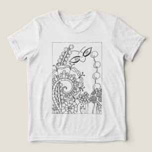 Camiseta Triblenda Moth con caracol y flores de fantasía