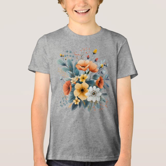 Camiseta Triblenda Mother's Day Boho Flowers Clipart-619830 (Anverso)