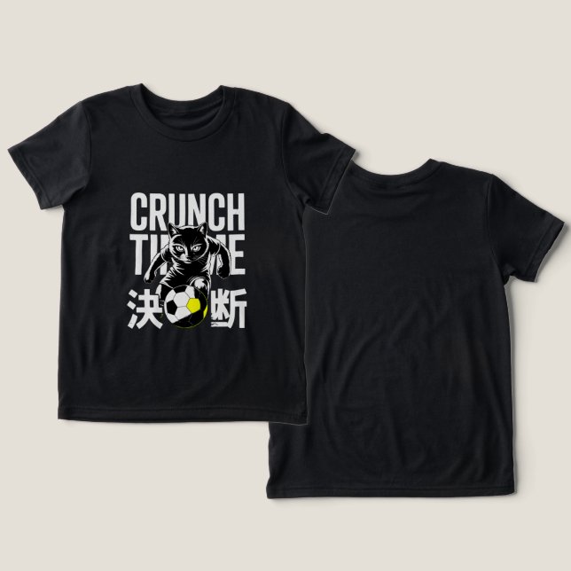 Camiseta Triblenda Motivational Crunch Time Soccer Cat For Athletes  (Diseño Anverso y Reverso)