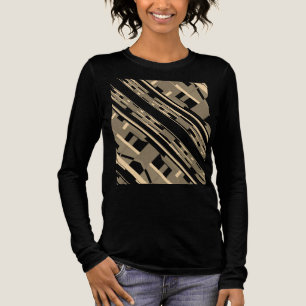Camiseta Triblenda Motivo de arte inclinado marrón claro taupe Suroes