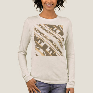 Camiseta Triblenda Motivo de arte inclinado marrón claro taupe Suroes