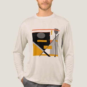 Camiseta Triblenda Motivo de estilo MCM con formas geométricas grises