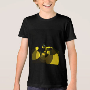 Camiseta Triblenda Motivo Vectorial Opulento Estampa de Arte en Negro