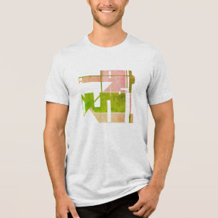 Camiseta Triblenda Moto de arte tribal verde rosa, pequeño