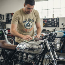 Motocicleta personalizada Vintage "Ride Hard Live