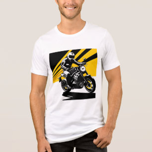 Camiseta Triblenda Motociclista conduciendo con fondo dinámico