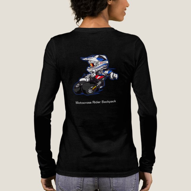 Camiseta Triblenda Motocross Rider Mostrated Backpack (Reverso )