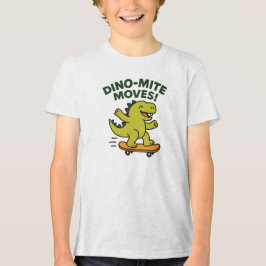 Camiseta Triblenda Movimientos Dino-Mite Dinosaurio de skateboarding