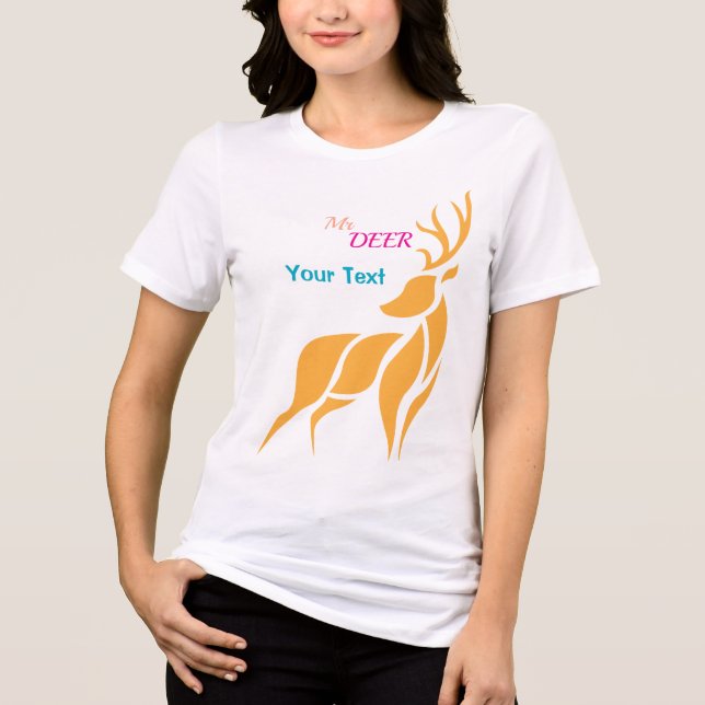 Camiseta Triblenda Mr. Deer Graphic – Rustic Woodland Style (Anverso)