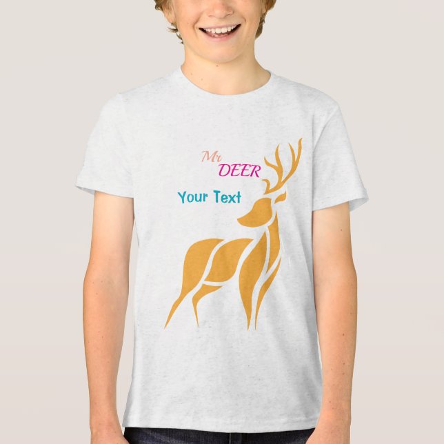 Camiseta Triblenda Mr. Deer Graphic – Rustic Woodland Style (Anverso)