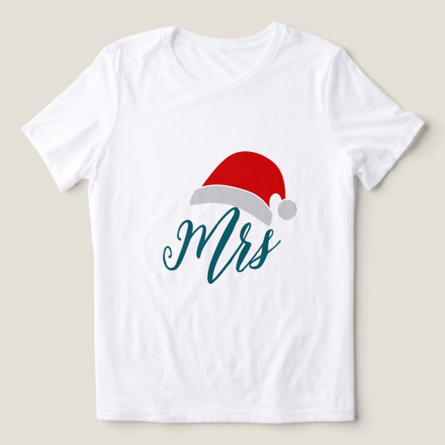 Camiseta Triblenda Mrs Santa Womens Christmas Shirt - Couples Tee (Diseño delantero )