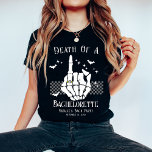 Camiseta Triblenda Muerte Personalizada De Bachelorette Bridal Party<br><div class="desc">Celebra tu lado espeluznante con nuestra camiseta Tri-Blend de la fiesta de la Bachelorette Bridal Party. Ideal para una fiesta de soltera con temática de Halloween, esta camisa le agrega un toque dramático de elegancia gótica a sus festividades. El llamativo diseño de "Novia o Muerte", combinado con detalles de personalizable,...</div>