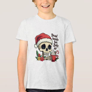 Camiseta Triblenda Muerto por dentro pero alegre café con cacao calie