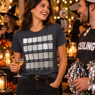 Camiseta Triblenda Muestrario de 48 tonos de gris, disfraz fácil de H