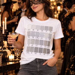 Camiseta Triblenda Muestrario de 48 tonos de gris, disfraz fácil de H