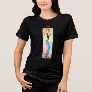 Camiseta Triblenda Mujer africana elegante de arte de Kenia