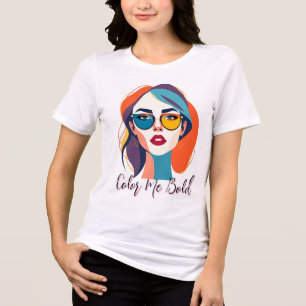 Camiseta Triblenda Mujer audaz con anteojos coloridos