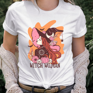 Camiseta Triblenda Mujer bruja Retro Halloween
