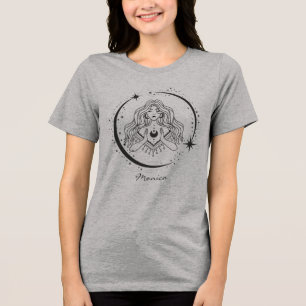 Camiseta Triblenda Mujer celestial, luna estrellas, boho, astronomía